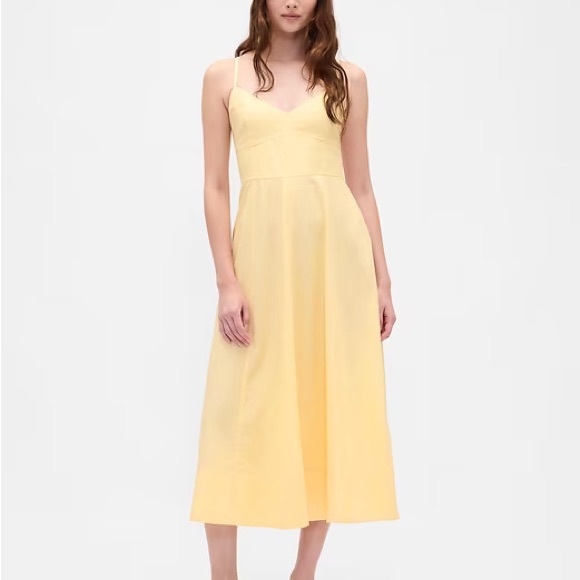 GAP Dresses & Skirts - GAP Yellow Midi Dress with Spaghetti Straps